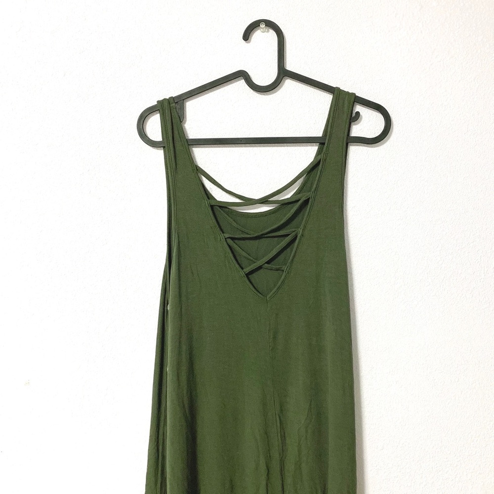 flowy olive green dress